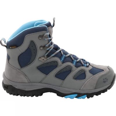 Botas Jack Wolfskin MTN Storm Texapore Mid Mujer - Gris / Azules Claro - Chile DOH706135